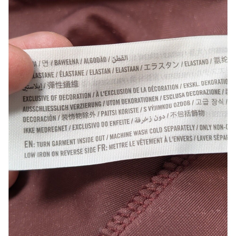 Abercrombie & Fitch Size L Burgundy Wine Velvet Drape Cowl Neck Stretch Bodysuit - Picture 11 of 12